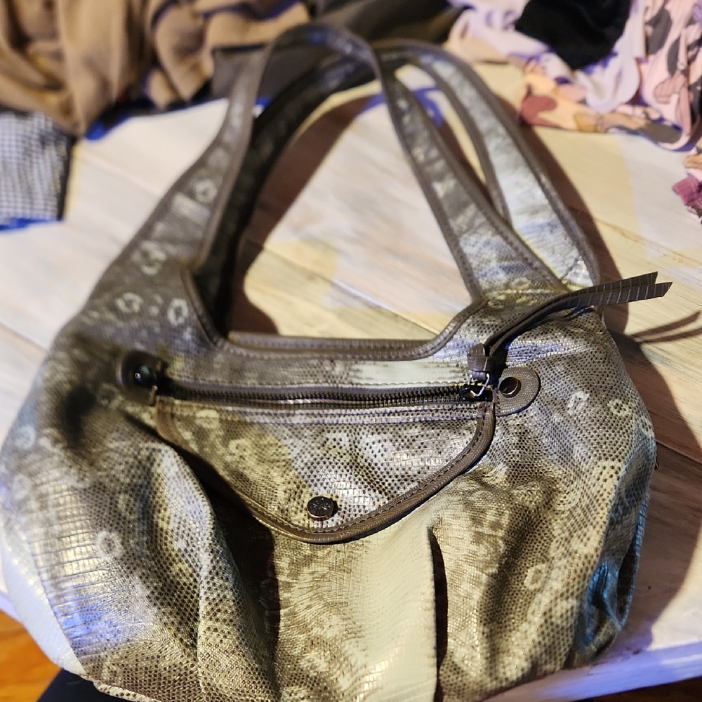 Simply Vera Vera Wang Gray Hobo Bag with Textured Finish